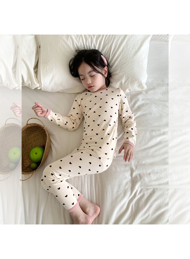 Men's Women's Children Baby Pajamas 270g Wool Spandex Homewear Korean Style Fashion Cartoon Thermal Underwear Set