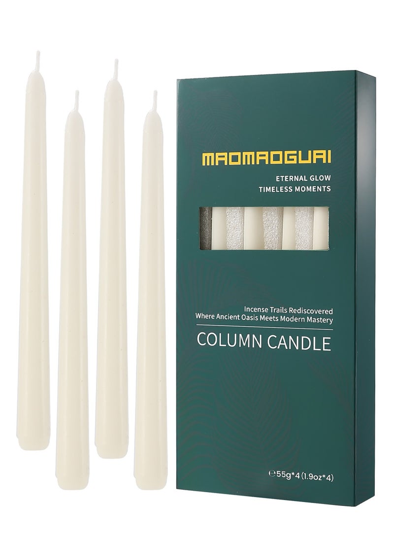 10-Inch /25cm White Fruity Scented Taper Candles, Multiple colors available, Set of 4 - Gift Box Set for Wedding & Party Atmosphere, Table Decor, Light Fragrance - Image 1