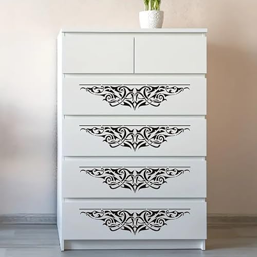 Cliths 3 Pcs Victorian Style Border Stencils for Wall Painting, Furniture, Wood, DIY Crafts Reusable Plastic Templates for Art, Fabric, Canvas, Cabinet & Home Decor - Image 3