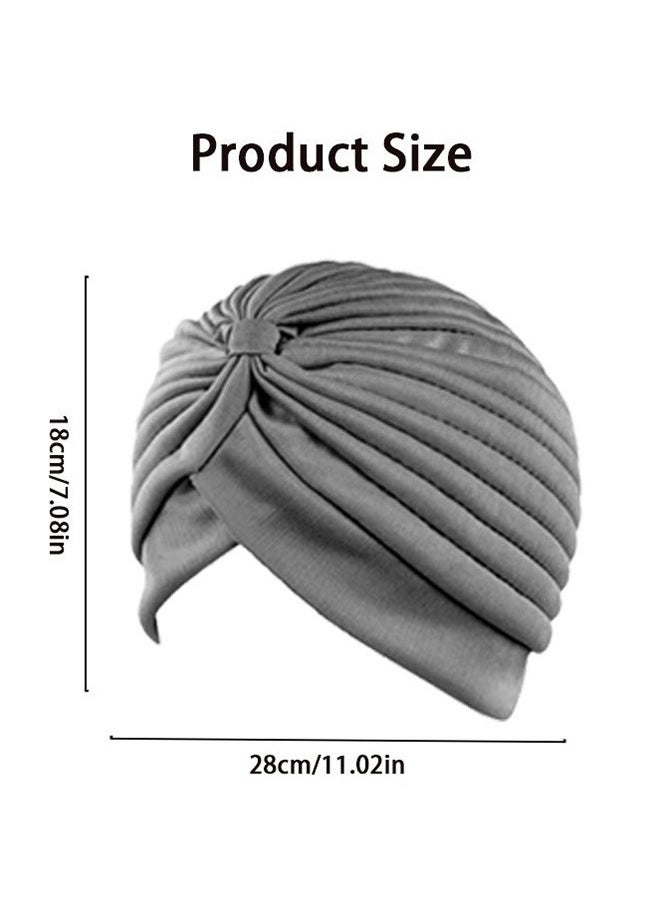 Lemon 3 Pieces Turbans for Women Soft Turban Head Wrap Pleated Beanie  - Image 4