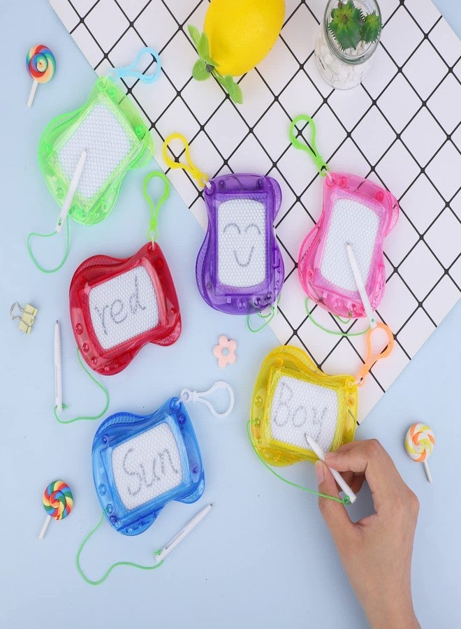Elcoho 24 Pieces Mini Magnetic Drawing Board Magnetic Doodle Board with Pen Keychains Erasable Sketch and Painting Pad for Birthday Party Favor Classroom Supply - Image 4