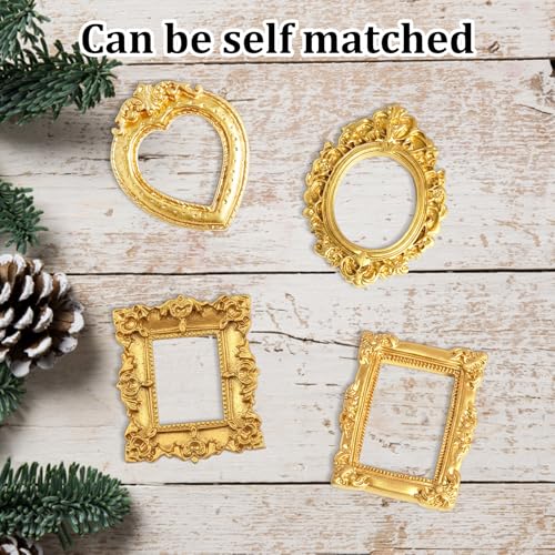 CZFSWT 12PCS Miniature Picture Frames, Mini Picture Frames, Vintage Mini Frames Suitable for DIY Jewelry Display, Holiday Party Decor, Photography Wall Props - Image 5