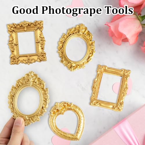 CZFSWT 12PCS Miniature Picture Frames, Mini Picture Frames, Vintage Mini Frames Suitable for DIY Jewelry Display, Holiday Party Decor, Photography Wall Props - Image 4