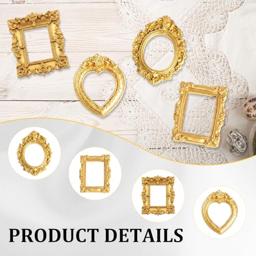 CZFSWT 12PCS Miniature Picture Frames, Mini Picture Frames, Vintage Mini Frames Suitable for DIY Jewelry Display, Holiday Party Decor, Photography Wall Props - Image 3