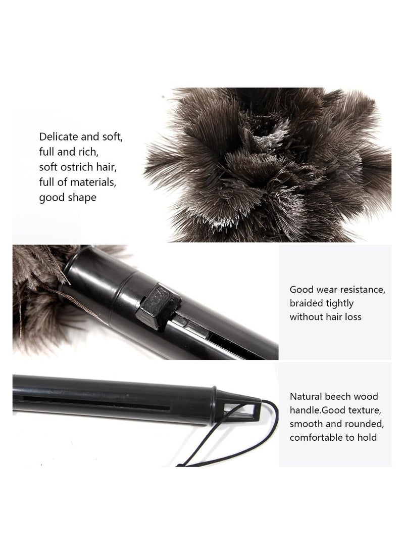 SYOSI - 2 Pcs Retractable Ostrich Feather Duster for Cleaning Fluffy and Natural Feather Duster with Retractable Handle Reusable Eco-Friendly Handheld Cleaning Supplies for Cleaning Keyboard Home Car - Image 1