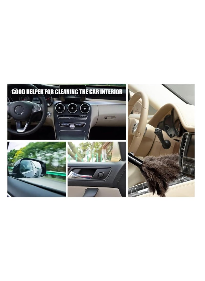 SYOSI - 2 Pcs Retractable Ostrich Feather Duster for Cleaning Fluffy and Natural Feather Duster with Retractable Handle Reusable Eco-Friendly Handheld Cleaning Supplies for Cleaning Keyboard Home Car - Image 1