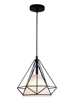 HUA QIANG WANG 1-Light Industrial Pendant Light Fixture Modern Black Farmhouse Hanging Lamp Adjustable Height Diamond Shape Ceiling Light for Kitchen Island Dining Room Living Room Bedroom  - Image 1