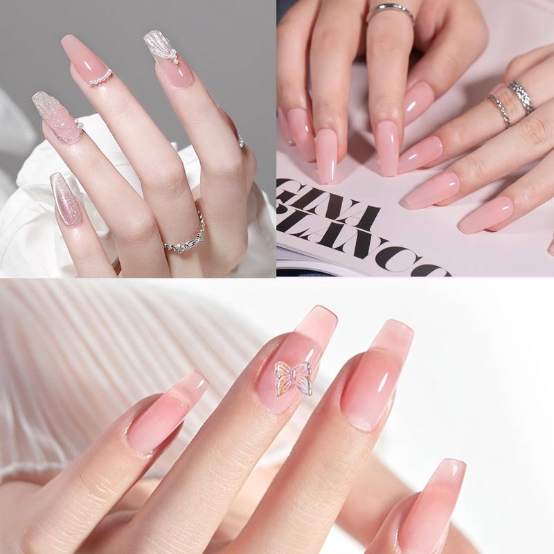 Creaglam Super Nail Acrylic Powder: 3 Pcs 28g Cover Pink Polymer for 3D Art Carving French Extension - Clear Dark Pink Professional - No Need Lamp - Image 2