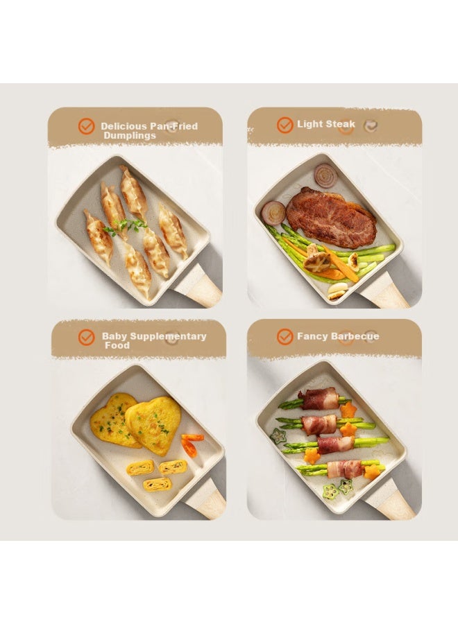 Supor Non-Stick Tamagoyaki Style Breakfast Pan Square Maifan Stone Color Frying Egg Pan Nj08La2 - Image 3