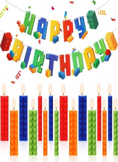 32 Pieces Building Blocks Birthday Supplies Building Block Candles Decorations Block Party Centerpiece Banner Party Supplies Happy Birthday Banner Brick Themed Party Favors - pzsku/Z1506A6EFBBE0DD867DC2Z/45/_/1686915580/2fdd421d-0e8e-46ca-936f-3387dac01d3d