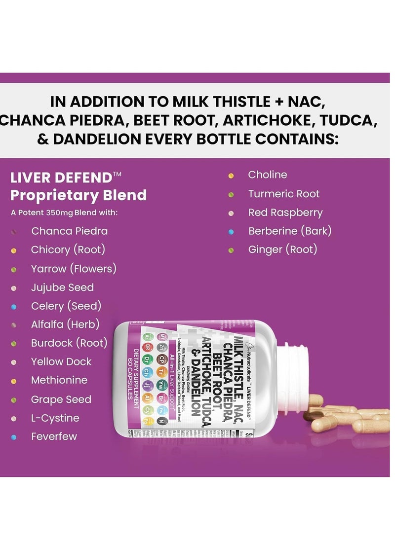 Clean Nutraceuticals Milk Thistle NAC Chanca Piedra Beet Root Artichoke Dandelion Root 60 Caps 30 Serving  - Image 3