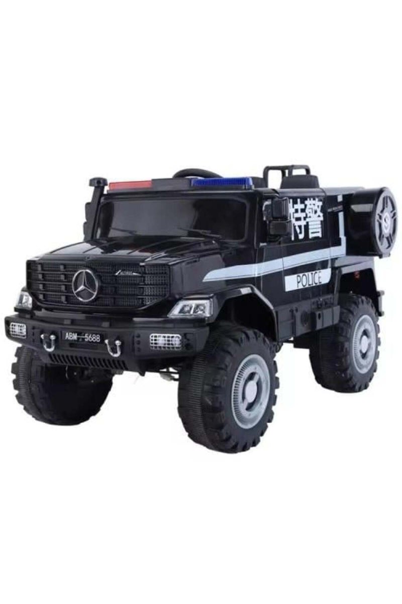 Black Police Action Figure Truck for Kids - Image 1
