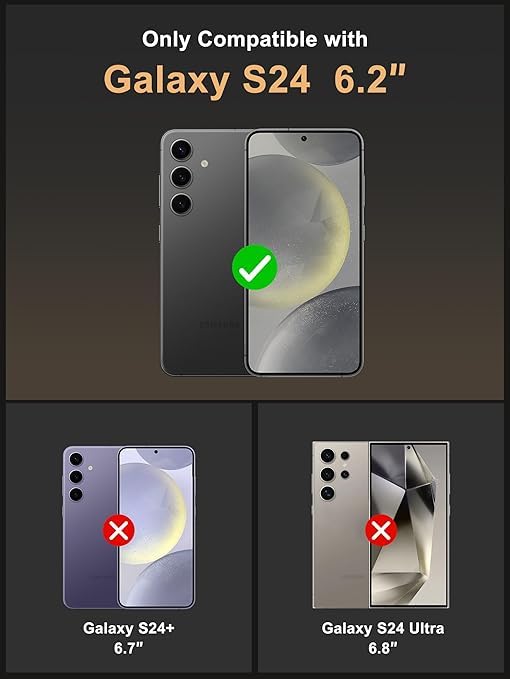 DIZORO Polycarbonate Matte Case for Samsung S24 5G Translucent Frosted Hard Back Phone Case Anti-Fingerprint Anti-Slip Shockproof Protective Case Cover for Samsung S24 5G Black - Image 2