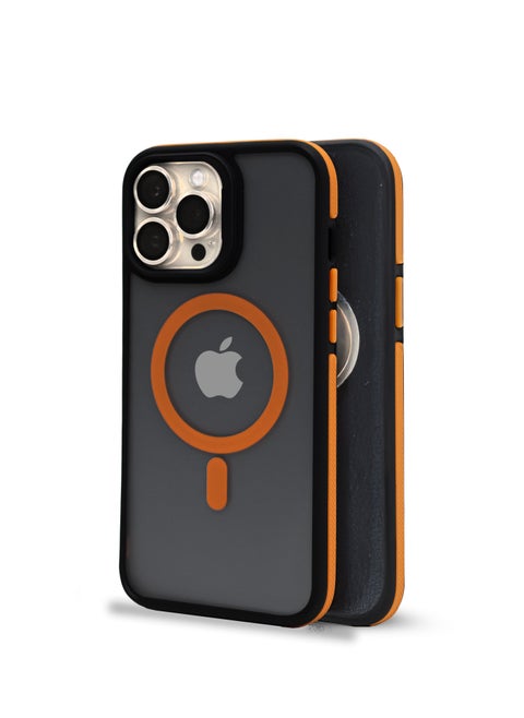 ZADUS - MagSafe Compatible Case for iPhone 13 Pro Max – Shockproof Matte Black with Orange Accents