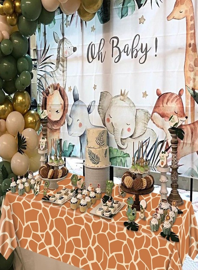 PTECDROTS 4Pcs Animal Print Table Cloths, Jungle Animal Theme Table Cover, Rectangular Leopard Tiger Zebra Giraffe Jungle Tablecloth for Zoo Safari Baby Showers Jungle Theme Birthday Decorations, 51x 86 Inch - Image 4