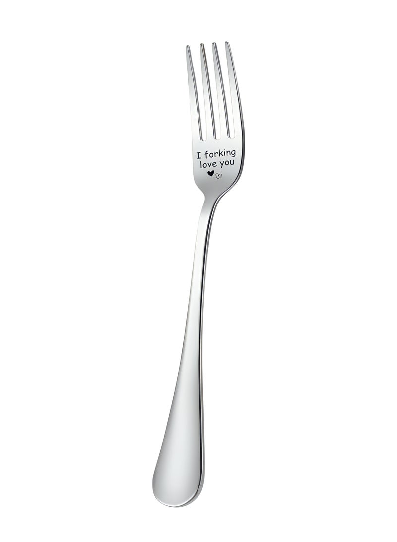 Aura Style "I Forking Love You" Engraved Stainless Steel Dinner Fork - Funny Anniversary & Valentine's Day Gift for Couples - Image 4