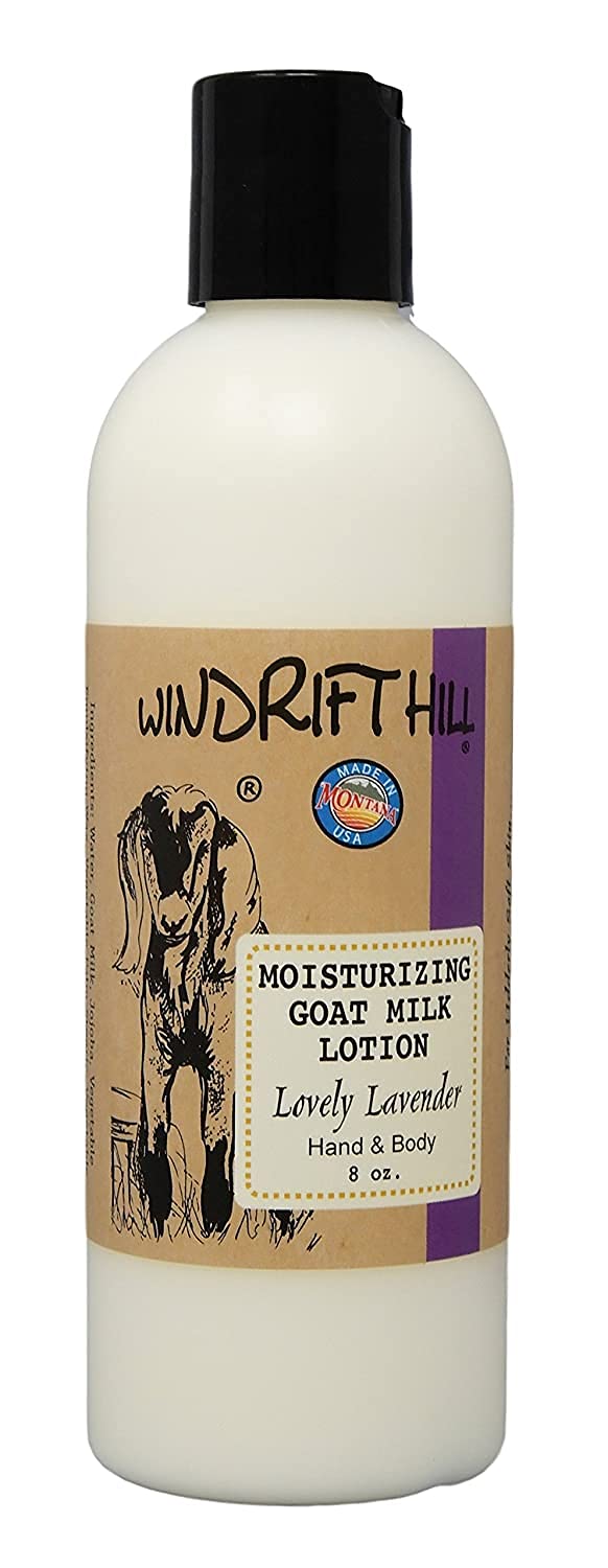 Windrift Hill Lovely Lavender Moisturizing Goat Milk Hand  Body Lotion 8 Ounce Bottle