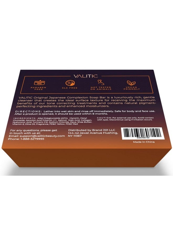 Valitic 2 Pack Kojic Acid Dark Spot Corrector Soap Bars with Vitamin C, Retinol, Collagen, Turmeric - Original Japanese Complex with Hyaluronic Acid & A Pair of Black Exfoliating Gloves for Body Scrub - Image 5