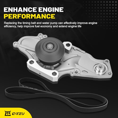 C-Tzu Serpentine Timing Belt Kit with Water Pump for 2003-2018 Honda Accord, Crosstour, Odyssey, Pilot, Ridgeline, Acura MDX/RDX/TL/TSX, Saturn Vue 3.0L/3.5L/3.7L - Replaces TKH002, 19200-RDV-J01 TCKWP329 - Image 5