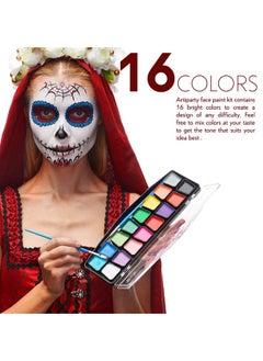 Artiparty Face Paint Kit Easy To Apply & Remove Dermatologically Tested Water Activated Nontoxic & Hypoallergenic Professional Face Painting Kit For Kids & Adults  - Image 2