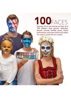 Artiparty Face Paint Kit Easy To Apply & Remove Dermatologically Tested Water Activated Nontoxic & Hypoallergenic Professional Face Painting Kit For Kids & Adults  - Image 3