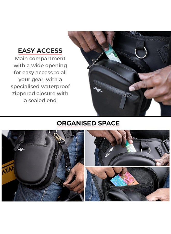 ViaTerra 100% Waterproof Motorcycle Thigh Bag: Waist Leg Bag for Men & Women - Perfect as Drop Leg, Hip, Cross Body or Thigh Pouch! - Image 5