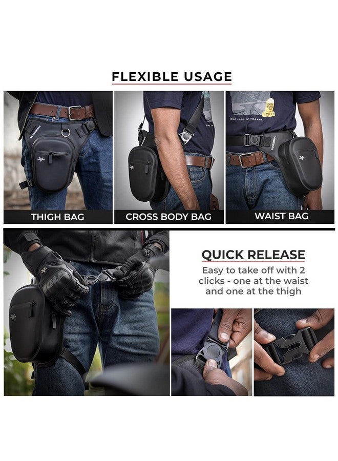 ViaTerra 100% Waterproof Motorcycle Thigh Bag: Waist Leg Bag for Men & Women - Perfect as Drop Leg, Hip, Cross Body or Thigh Pouch! - Image 4
