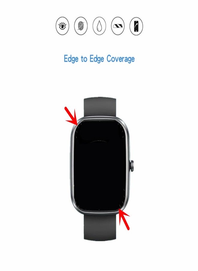 MIHENCE Screen Protector Compatible for Kuizil 1.91'' Smart Watch T70, HD Full Coverage TPU Protective Film for T70 1.91"" Smartwatch (6PCS), transparent - Image 3