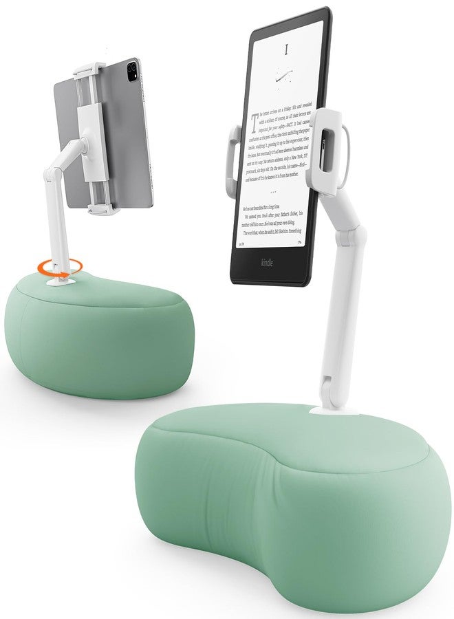 SAIJI Tablet Kindle Stand Pillow, Compatible with 4.7”-15.6” Kindles, Phones, Tablets, iPad, Portable Monitors, 360° Adjustable Tablet Holder for Bed with Flexible Dual Axis Arm (Cyan) - Image 1
