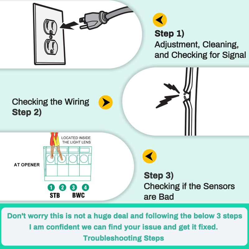 Vanesa for Genie Garage Door Sensor, Replacement for Genie/Overhead Garage Door Sensor, Compatible with Genie/Overhead Garage Door Opener Made After 1993, Item Includes Two Sensors (Receiving&Sending) - Image 3