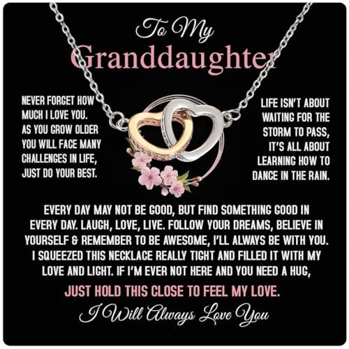 Larvincy Granddaughter Gifts From Grandma Grandpa To My Granddaughter Necklace With Heartfelt Message Elegant Box Jewelry Gift For Birthday Graduation Valentines Mothers Day Christmas More - Image 1