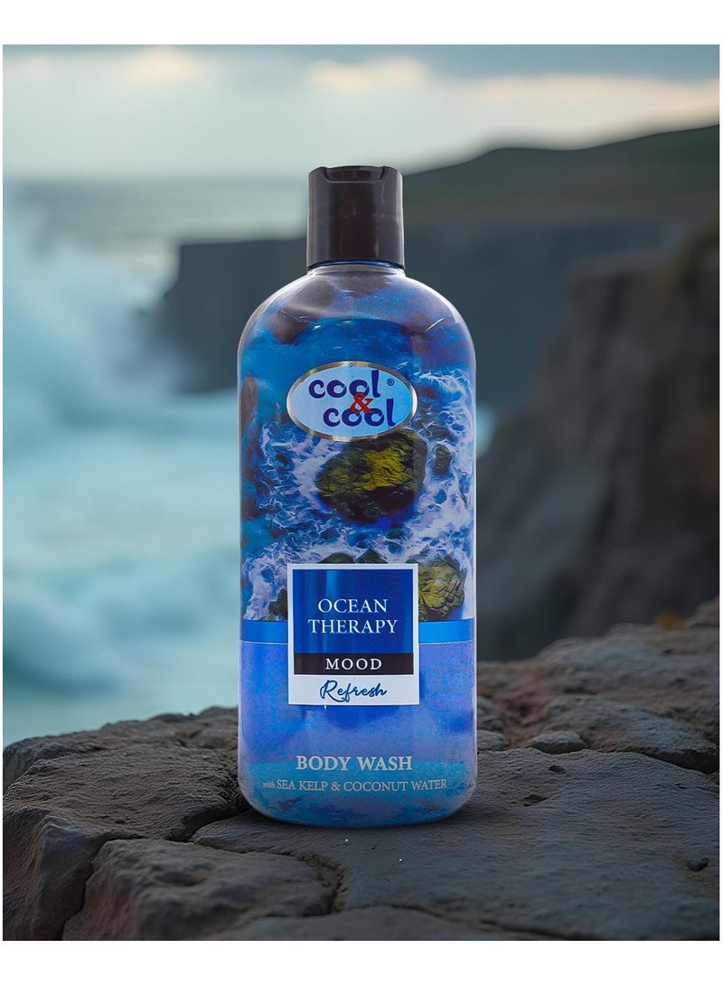 Cool & Cool Ocean Therapy Body Wash 500ML - Sea Kelp & Coconut Water - Hydrating & Revitalizing, Inspired by Nature, Refreshes Body & Mind - Image 2