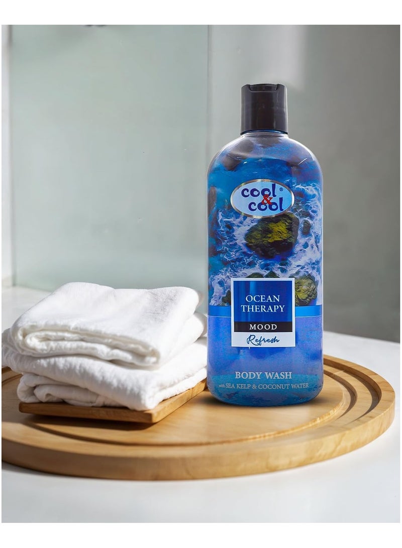 Cool & Cool Ocean Therapy Body Wash 500ML - Sea Kelp & Coconut Water - Hydrating & Revitalizing, Inspired by Nature, Refreshes Body & Mind - Image 3