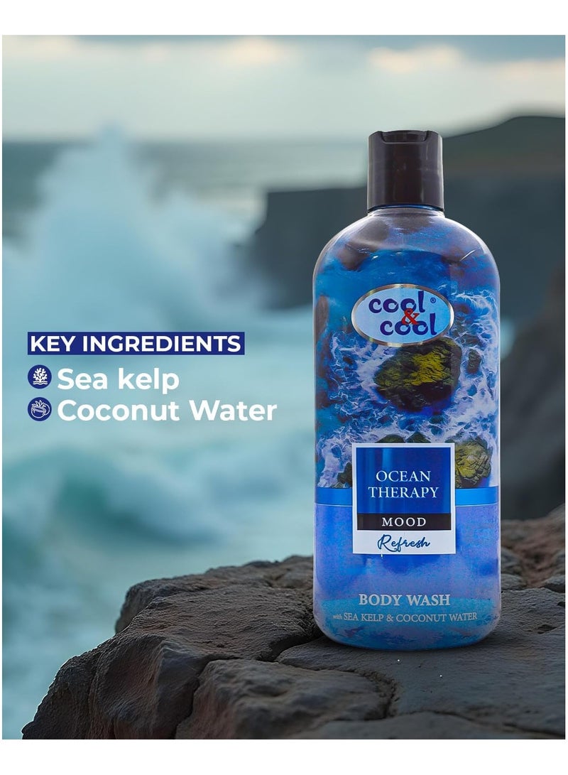 Cool & Cool Ocean Therapy Body Wash 500ML - Sea Kelp & Coconut Water - Hydrating & Revitalizing, Inspired by Nature, Refreshes Body & Mind - Image 4