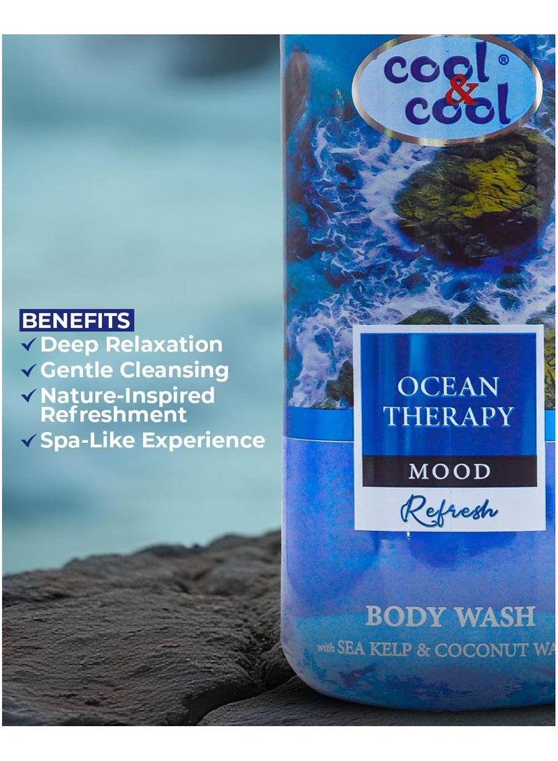 Cool & Cool Ocean Therapy Body Wash 500ML - Sea Kelp & Coconut Water - Hydrating & Revitalizing, Inspired by Nature, Refreshes Body & Mind - Image 5