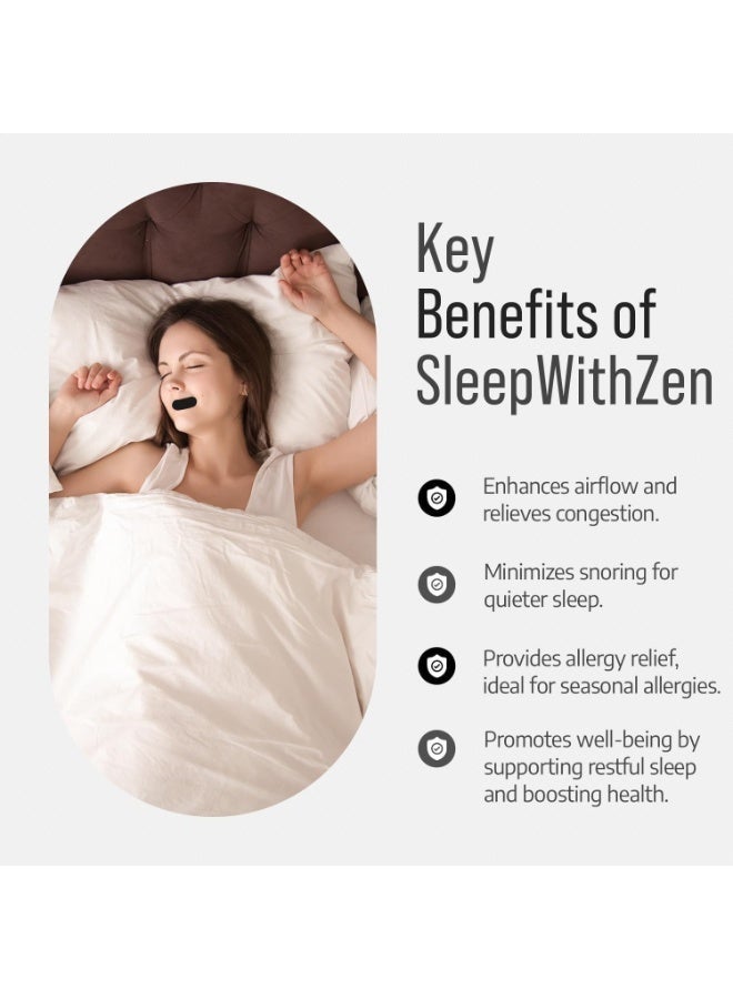 30 Pcs Sleep Strips Mouth Tape for Sleeping – Anti-Snoring Strips for Nose Breathing, Snore Reduction & Better Sleep | Hypoallergenic Adhesive Mouth Stickers for Kids & Adults (30 Pcs) - Image 2