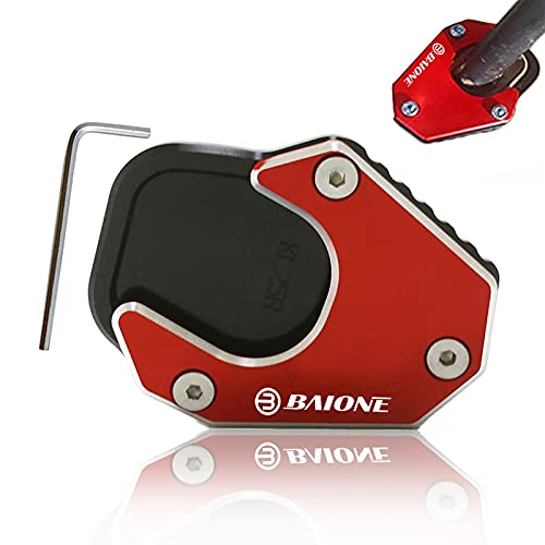 BAIONE Motorcycle Kickstand Pad Extender Foot Side Stand Extension Pad Support Plate Replacement for Honda CRF250 Rally CRF250L 2017 2018 2019 Red - Image 1