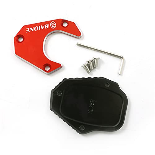 BAIONE Motorcycle Kickstand Pad Extender Foot Side Stand Extension Pad Support Plate Replacement for Honda CRF250 Rally CRF250L 2017 2018 2019 Red - Image 3