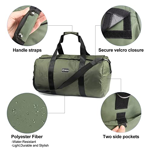 FIREDOG Large Duffel Bag with Lock Smell Proof Duffel Bag for Travel Carry on Bag Green340L - Image 3