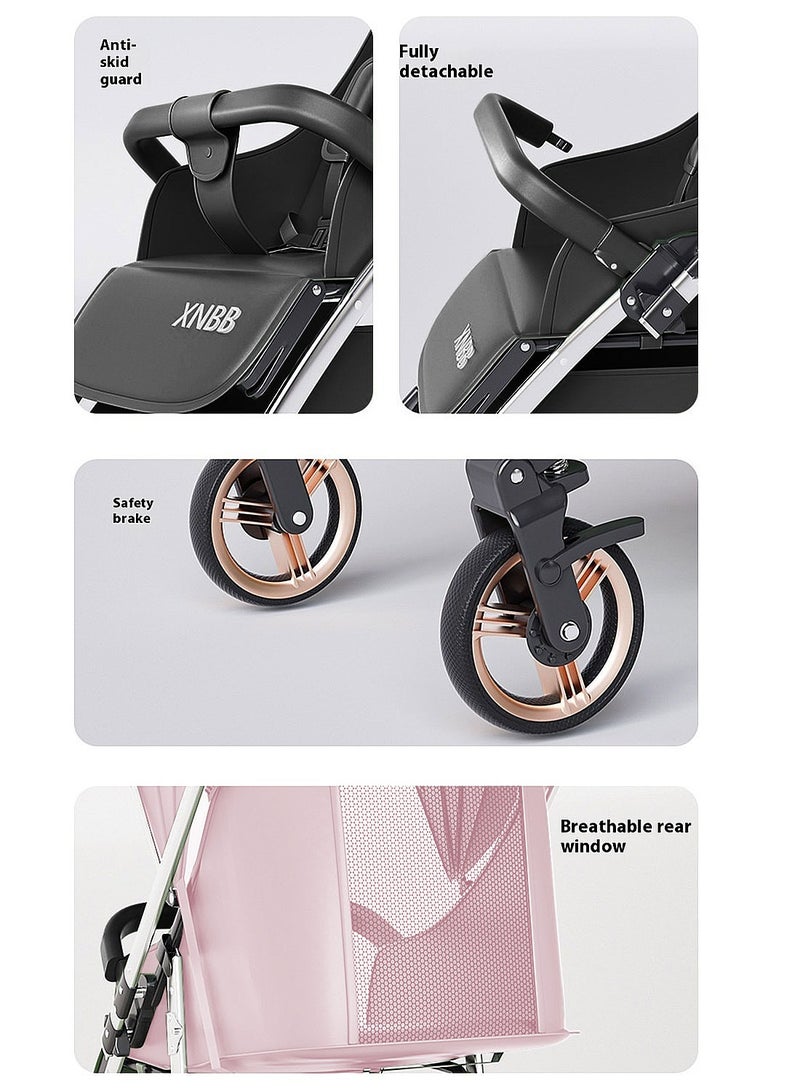 MaBaby Twin Stroller, Foldable And Detachable Travel Stroller, Can Sit And Lie, Lightweight Pram From 0-4Years - Image 4