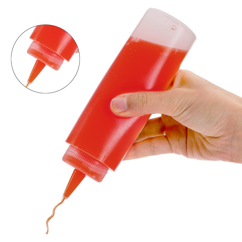 Fasmov 20 Pack 8-ounce Plastic Condiment Squeeze Squirt Bottles, Plastic Squeeze Bottles with Blue Tip Cap for Ketchup, Sauces, Salad Dressings, Crafts and More - Image 4