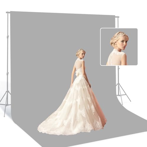 BEIYANG Light Grey 10 x 20 Ft Large Screen Backdrop Cloth for Photography, Non-Reflective Gray Photo Background Screen for Portrait Product Photo Studio Shooting Props, Background Decoration Cloth - Image 1