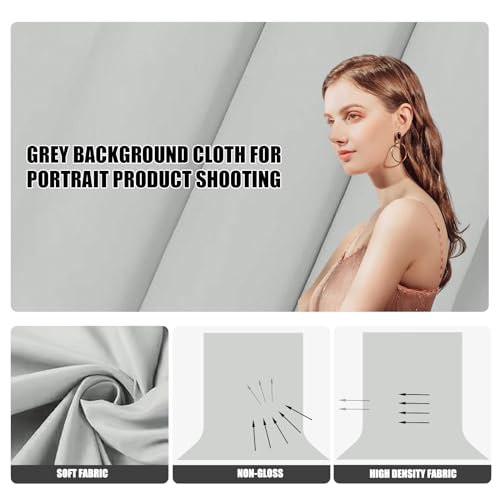BEIYANG Light Grey 10 x 20 Ft Large Screen Backdrop Cloth for Photography, Non-Reflective Gray Photo Background Screen for Portrait Product Photo Studio Shooting Props, Background Decoration Cloth - Image 2