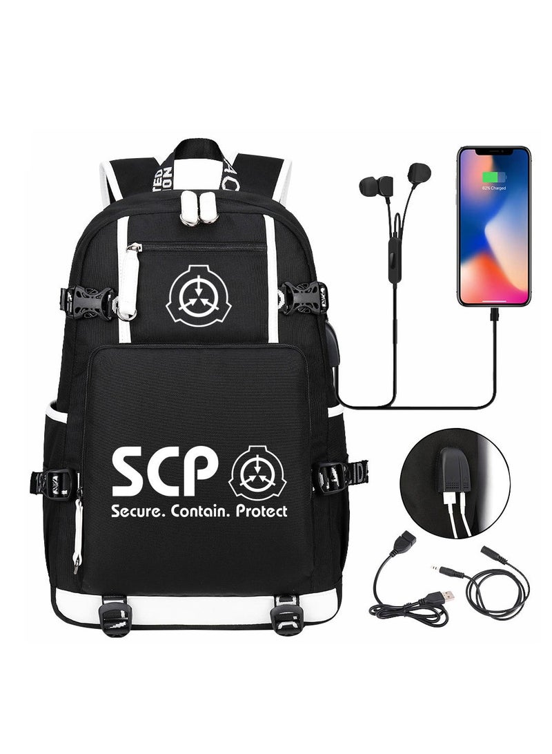 USB printed leisure travel backpack
