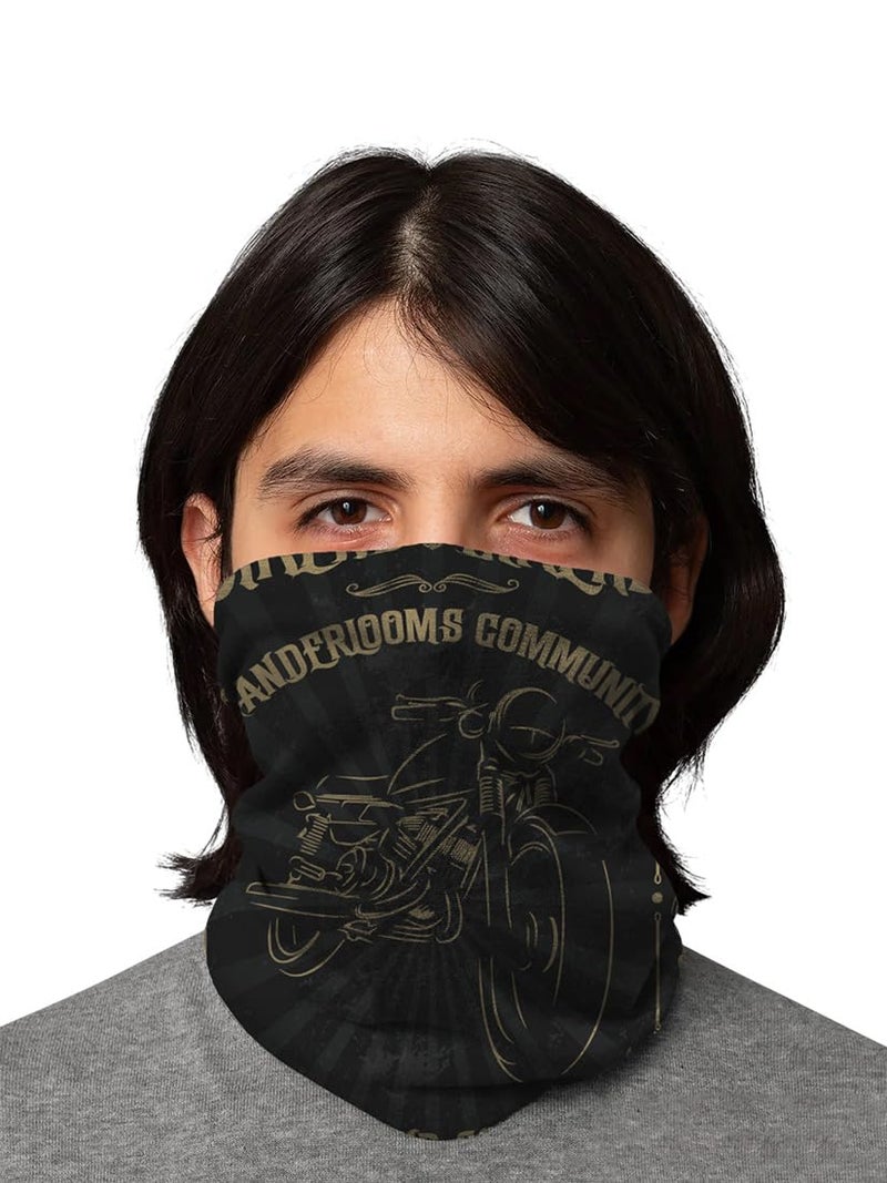 WANDERLOOMS Bikers Brotherhood Polygiene Treated Odour-Free Unisex Bandana for Men Hair | Antibacterial & Breathable Bandana for Men Bike |Multipurpose Face Mask, Neck Gaiter & Headwrap - Image 1