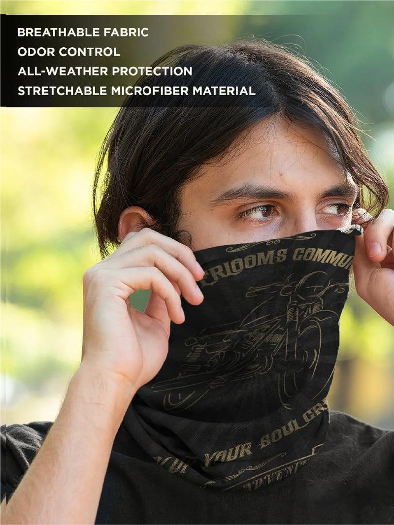 WANDERLOOMS Bikers Brotherhood Polygiene Treated Odour-Free Unisex Bandana for Men Hair | Antibacterial & Breathable Bandana for Men Bike |Multipurpose Face Mask, Neck Gaiter & Headwrap - Image 4