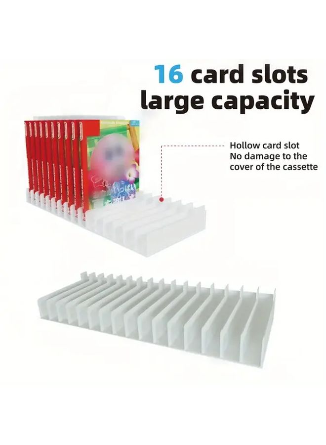 White Game Disc Holder Stand For 16 PS4 PS5 Xbox CDs Durable ABS Storage - Image 1