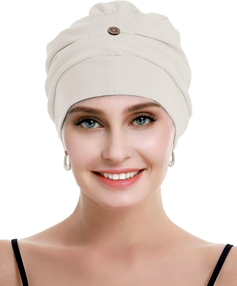 osvyo Cotton Chemo Turbans for Women Cancer Hairloss hat - Cotton Lightweight Headwear Sealed Packaging - Image 1