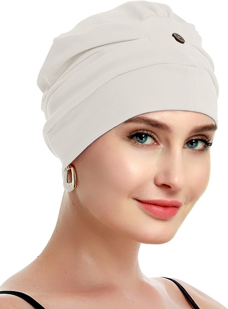 osvyo Cotton Chemo Turbans for Women Cancer Hairloss hat - Cotton Lightweight Headwear Sealed Packaging - Image 4