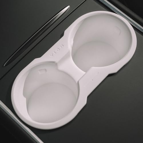 VION Tesla Model 3/Y Cup Holder (White) - Fits 2024-2021 Model Y, 2023-2021 Model 3 - Image 1